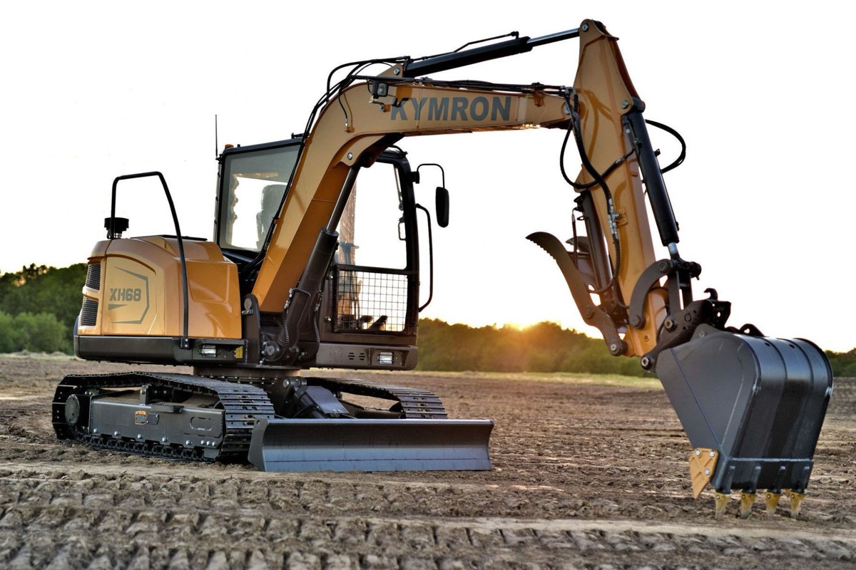 KYMRON XH68 Pro excavator at sunset